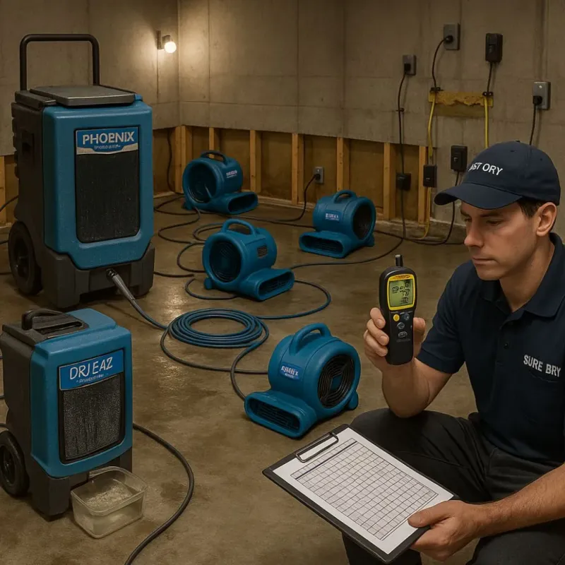 Structural Drying and Dehumidification process in Berryville, TX